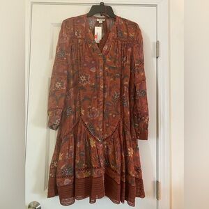 NWT Sundance Catalog “Andes Meadow” Hena Floral Pattern Dress Size L Large $129